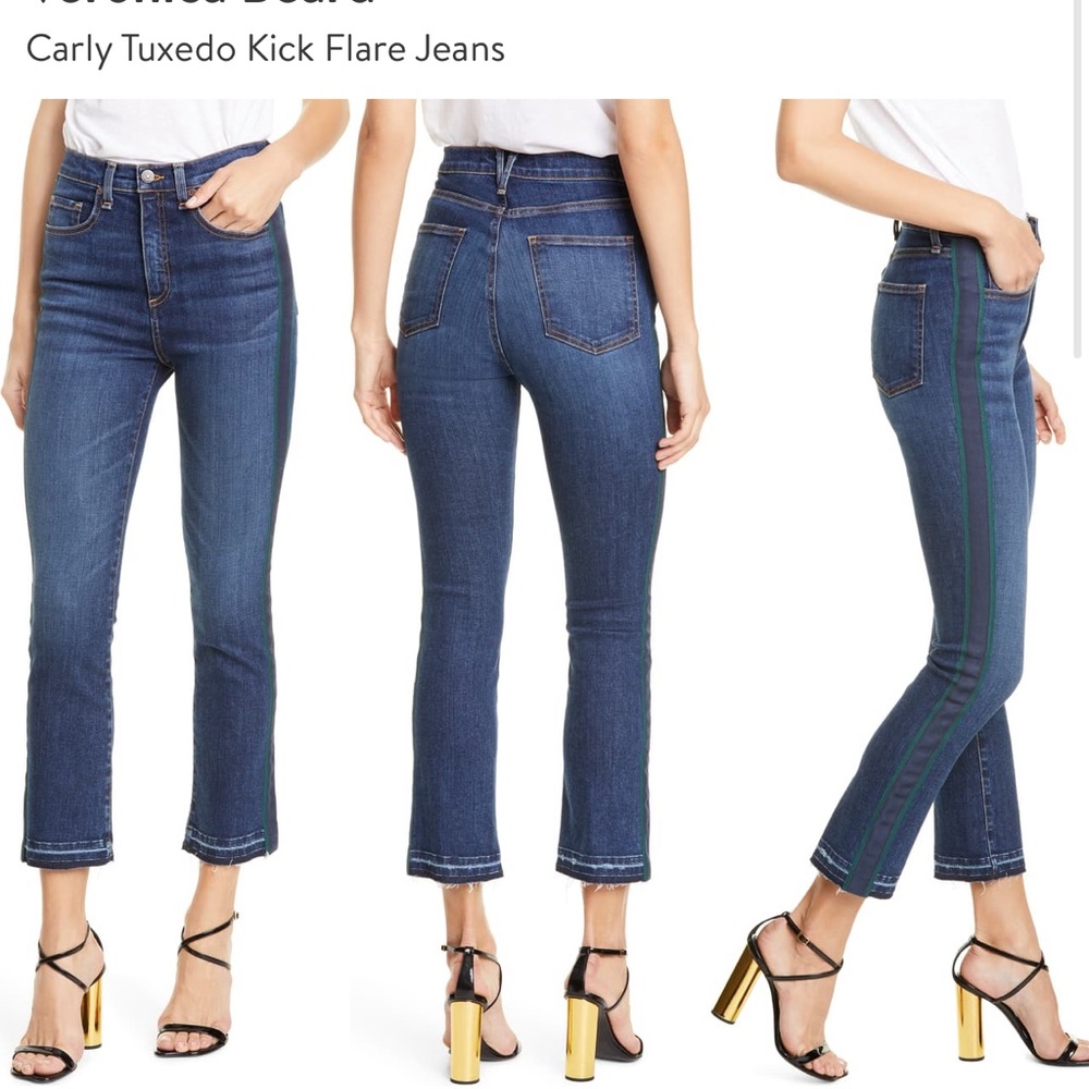 Veronica Beard Carly Tuxedo Kick Flare Jeans